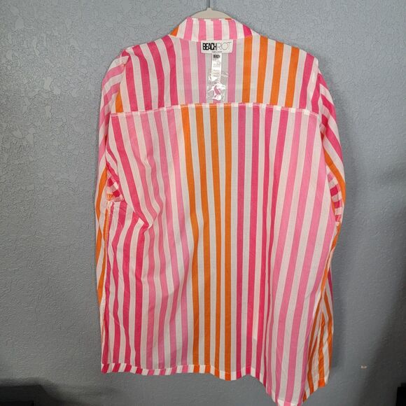 Beach Riot Top Size L  Alexa Sunset Stripes Cover Up Womens Large Button Up New - Picture 8 of 14